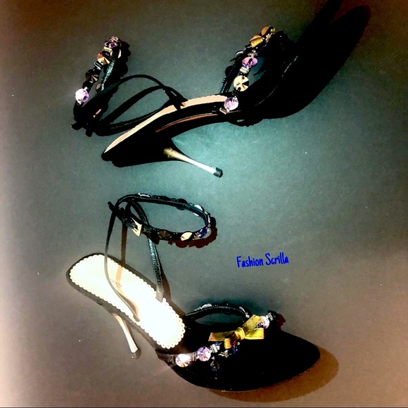 Prada Velvet Crystal Embellished Bow Heels - Picture 6 of 8